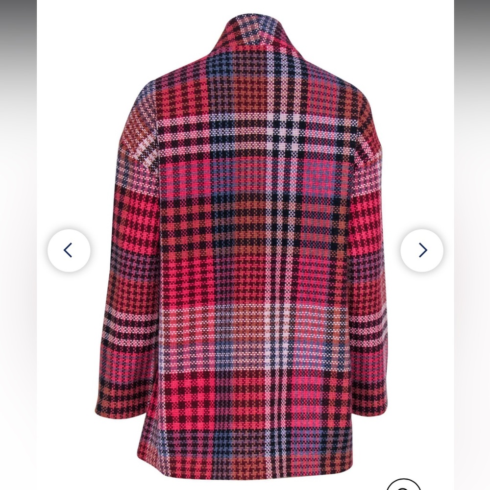 Rachel Zoe Single Button Patchwork Plaid Jacket - image 5
